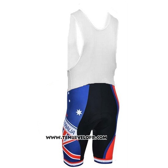 2018 Maillot Ciclismo Australie Bleu et Rouge Manches Courtes et Cuissard